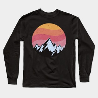 Retro sunset mountain Long Sleeve T-Shirt